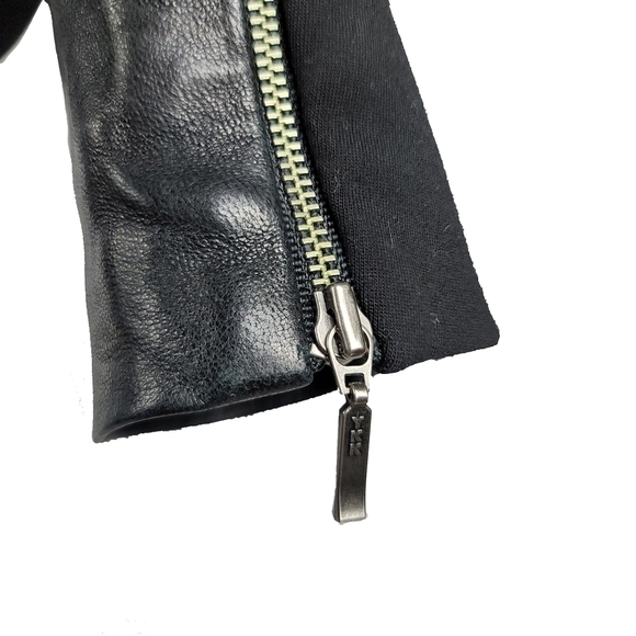 NEW Danier Peak Lapel Blazer Zippered Cuff Italian Leather Trim Size Small - Picture 2 of 11